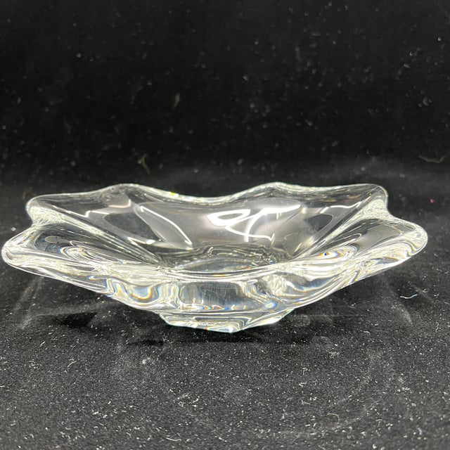 1970s Vintage Baccarat Freeform Crystal Candy Dish in Box For Sale - Image 5 of 12