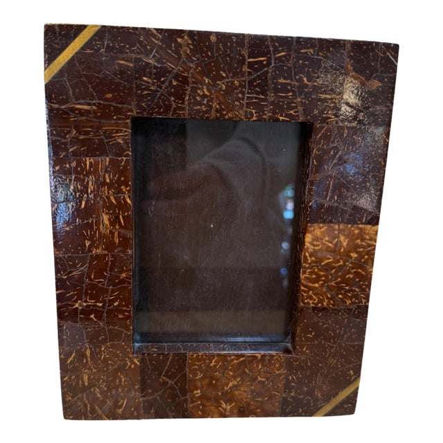 Vintage Italian Coconut-Shell Mosaic Picture Frame For Sale