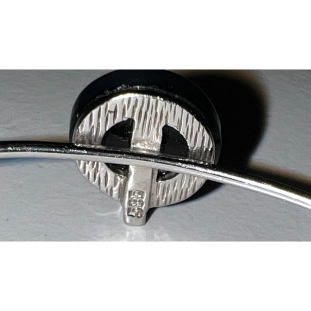 Black Bangle in 585 Karat White Gold with Onyx and Diamond, 1978 For Sale - Image 8 of 13