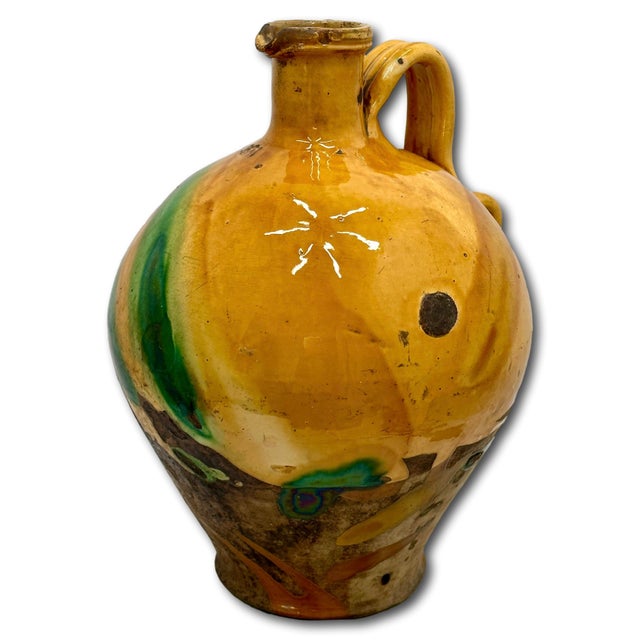 Ceramic Outstanding Very Large Size Antique Country French Pottery Water Jug With Stunning Glaze - Approx 18 Inches Tall For Sale - Image 7 of 18
