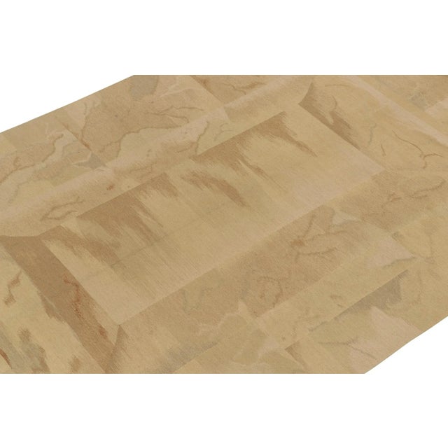 Rug & Kilim 1950s Vintage Art Deco Kilim Rug in Beige, Brown, Grey & Blue by Rug & Kilim For Sale - Image 4 of 7