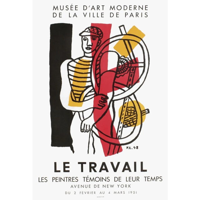 1951 Fernand Leger Le Travail Lithographic Poster For Sale