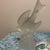 Glass Vintage Le Smith Frosted Satin Glass Bird in Flight Dove Figurine Hand Painted Roses For Sale - Image 7 of 11