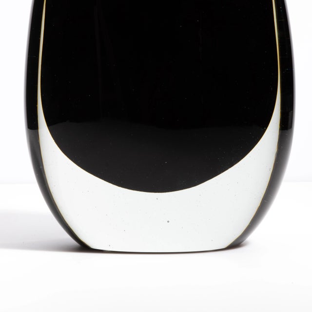 Hand Blown Murano Vase Sommerso in Onyx Black For Sale - Image 9 of 9