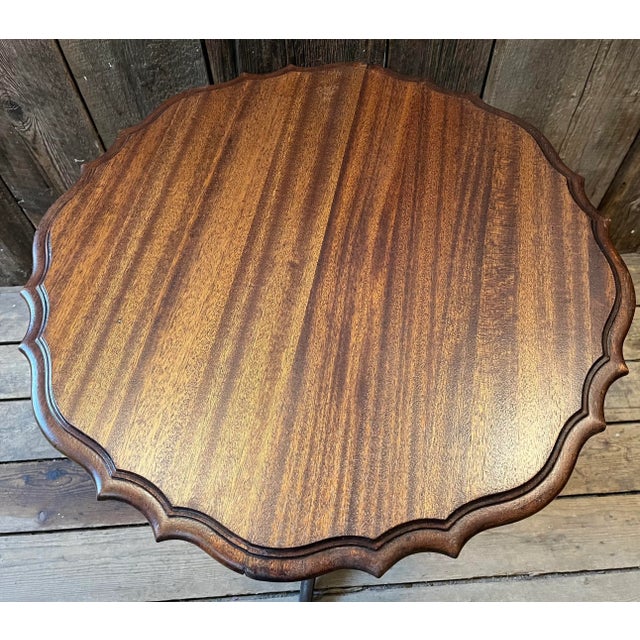 Wood Vintage 1940s Piecrust Table For Sale - Image 7 of 12