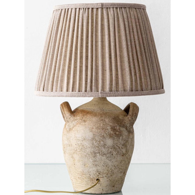 Textile Vintage French Stoneware Jar Table Lamp, 1950s For Sale - Image 7 of 16