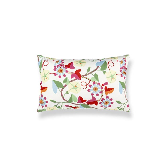 Contemporary The House Of Scalamandré Morning Glory Lumbar Pillow In Primary For Sale - Image 3 of 3