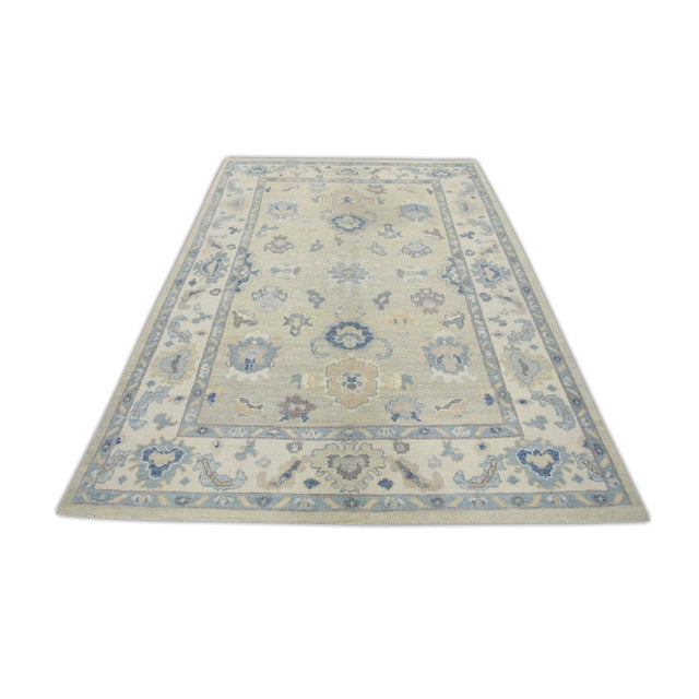 Modern Turkish Oushak Rug 6' x 8'10" For Sale In Houston - Image 6 of 7