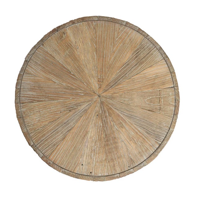 2020s Mia Round Wood & Iron Side Table For Sale - Image 5 of 10