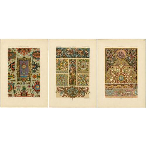 Albert Racinet, Three Monumental Renaissance Ornament Chromolithographs, 1873, Paper For Sale - Image 9 of 9