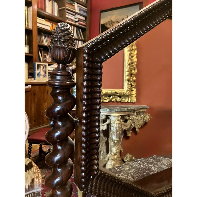 Wood Victorian Dressing Table in Mahogany with Black Marble Top and Mercury Mirror Glass, 1890s For Sale - Image 7 of 12