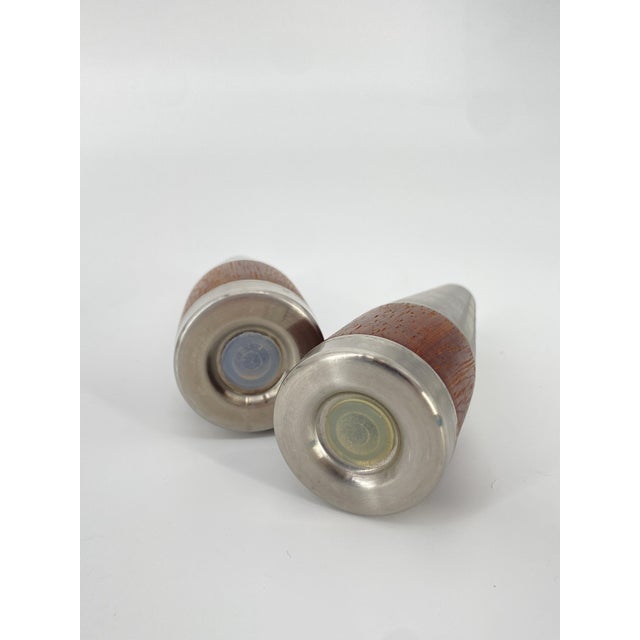 Brown Salt & Pepper Shaker and Mustard Pot from Stelton, Denmark, 1950s, Set of 4 For Sale - Image 8 of 15