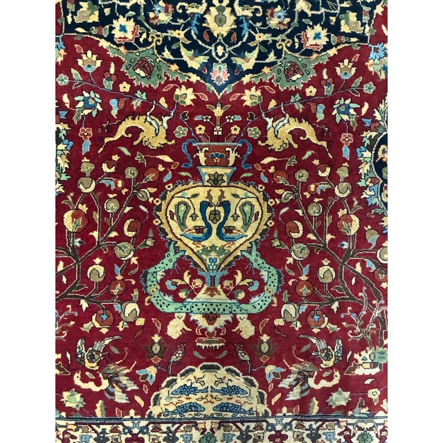 Vintage Hand-Knotted Persian-Style Pictorial Hunting Scene Rug For Sale - Image 10 of 12