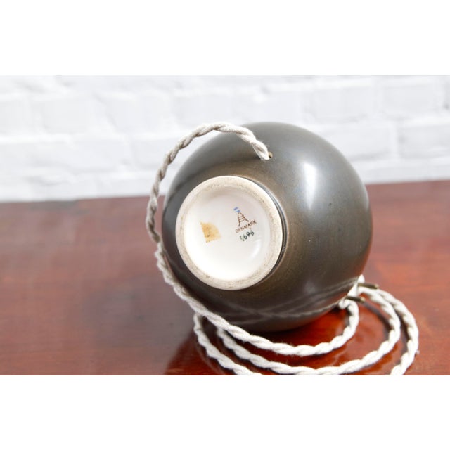 Metal Art Deco Ceramic Table Lamp by Nils Thorsson for Aluminia Royal Copenhagen, 1950 For Sale - Image 7 of 14