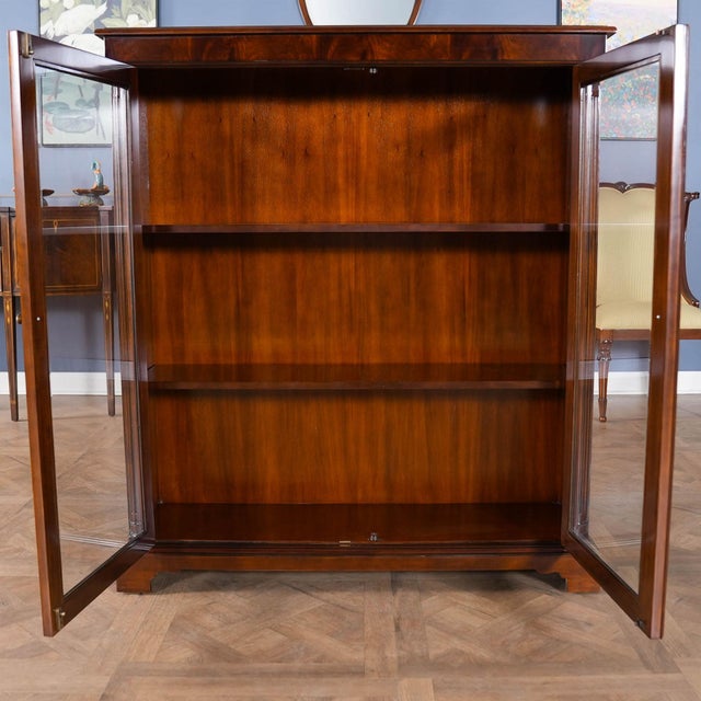 Brown Mahogany Two Door Bookcase For Sale - Image 8 of 11