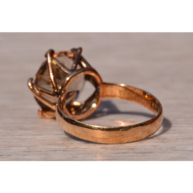 Metal The Lazy Point: Mid Century Modern Smokey Quartz Ring For Sale - Image 7 of 12