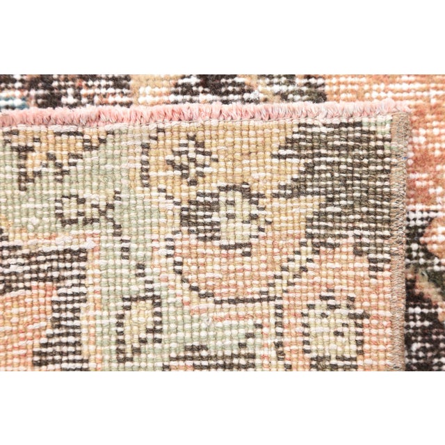 Salmon 1960s Vintage Turkish Hand-Knotted Hallway Runner - 3′ × 11′2″ For Sale - Image 8 of 12