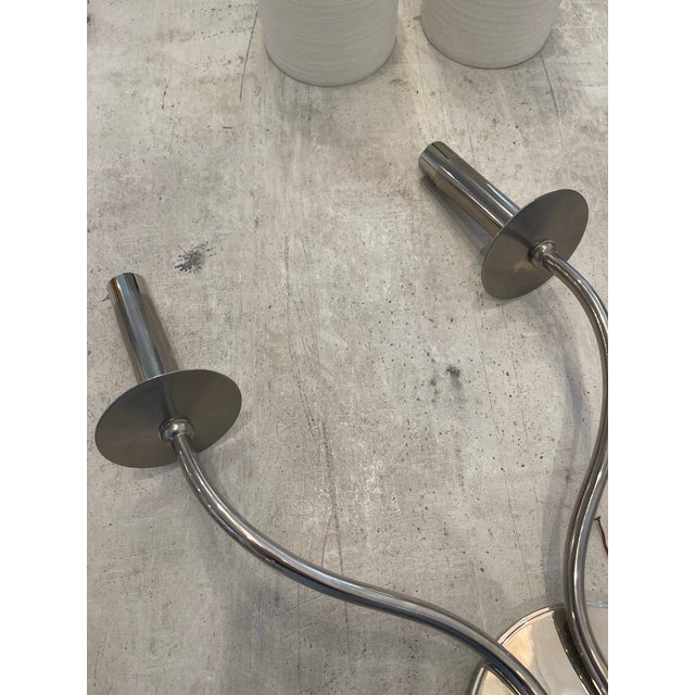 Metal Pair of Vintage Silver Wall Sconces For Sale - Image 7 of 10