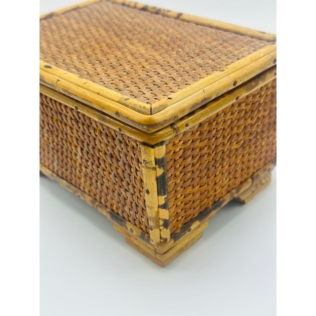 Vintage Bamboo Decorative Box For Sale - Image 4 of 9