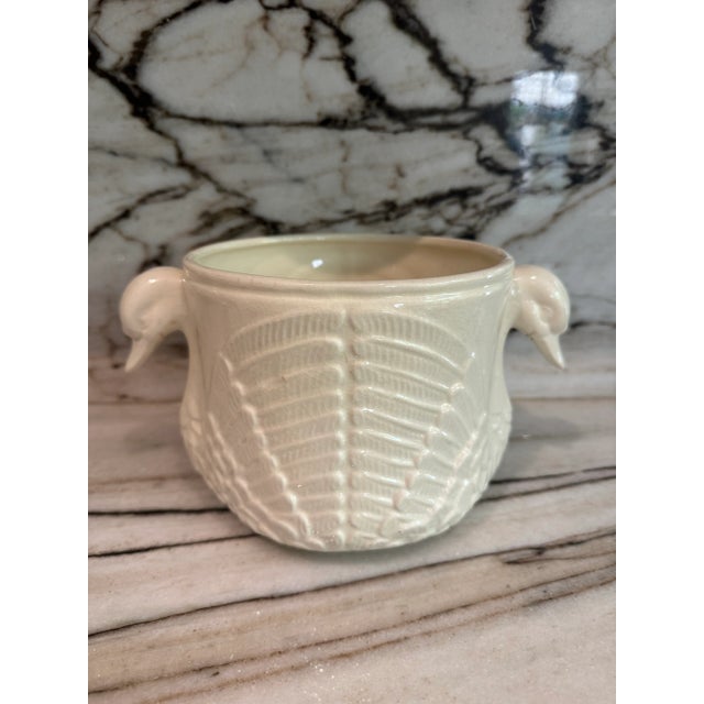 Beautiful vintage porcelain 1970s off white double duck head planter. No maker’s marks.