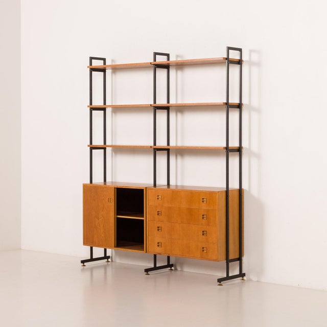 Mid-Century Scandinavian Oak Free-Standing Wall Unit, 1970s For Sale - Image 6 of 16