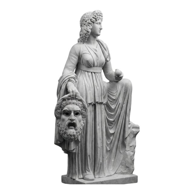 Melpomene – Classical Marble Muse Sculpture For Sale