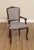 High Quality Custom Upholstered Fauteuil Side Armchair with Carved Walnut Finish Beechwood Frame