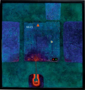 "Meltdown in No. 23" by Duane Armstrong Cool Toned Abstract 1999