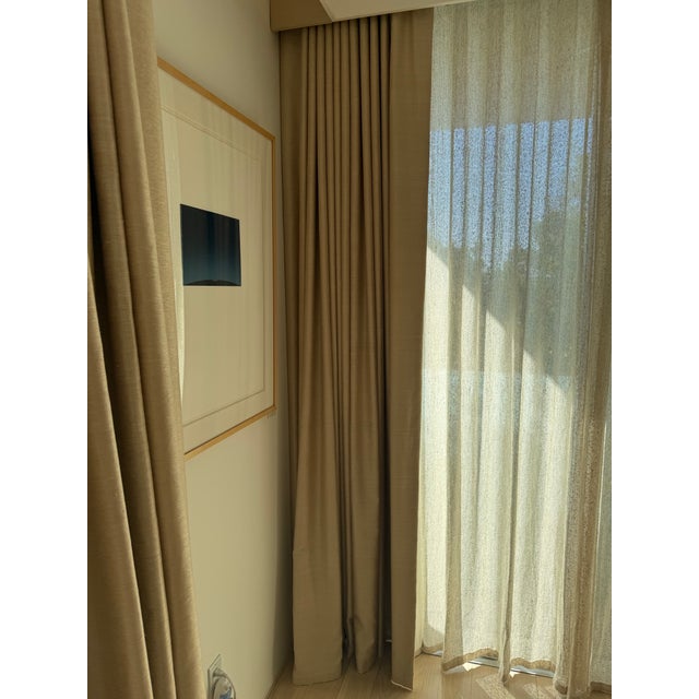 Transitional Jake Arnold Designed Ripple Fold Silk Drapes - Set of 4 For Sale - Image 3 of 9