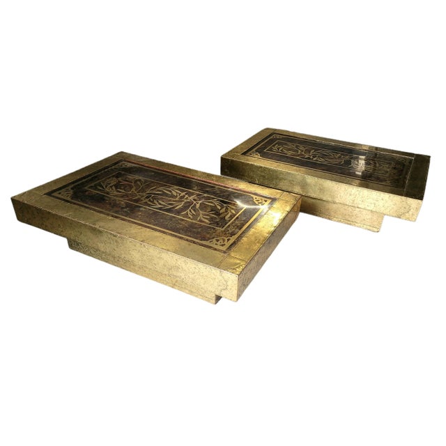 Brass Mid 20th Century Acid Etched Brass Coffee Table Attributed to Bernhard Rohne For Sale - Image 8 of 8