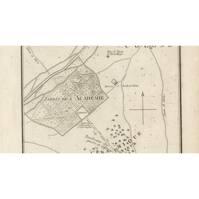 Paper Ancient Athens Academy and Platos Garden Map from Ambroise Tardieu, 1825 For Sale - Image 7 of 9