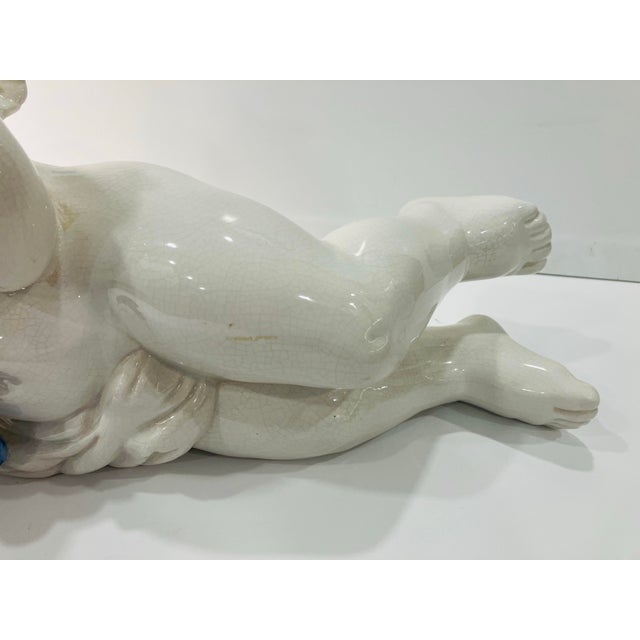 Italian Italian Ceramic Putti With Grapes For Sale - Image 3 of 6