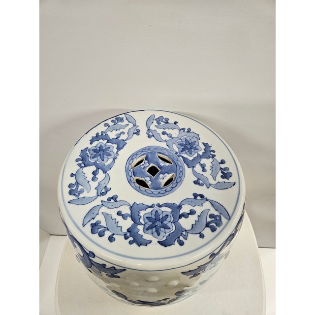 Chinese Blue and White Dragon Phoenix Garden Stool For Sale - Image 9 of 14