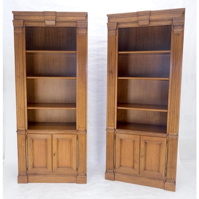 Pair of Super Fine Federal Style Frutiwood Bokcases by Bloomingdale's Italy MINT For Sale - Image 9 of 16