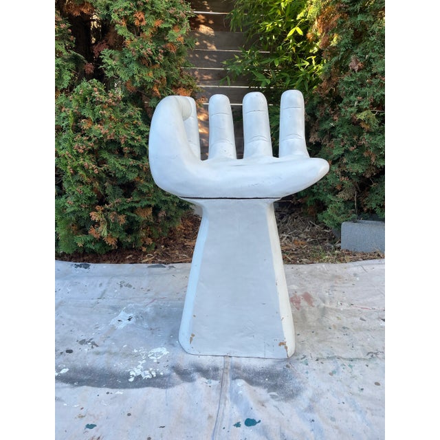 1970s Vintage Wooden Hand Chair – Sculptural Surrealist Art Seat For Sale - Image 4 of 10