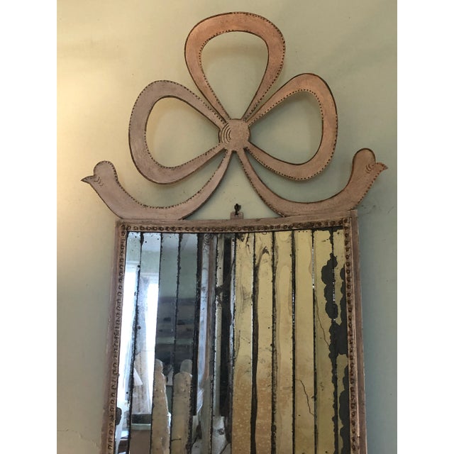 1960s White Painted Tole Decorative Mirror with Candle Sconces For Sale - Image 4 of 10