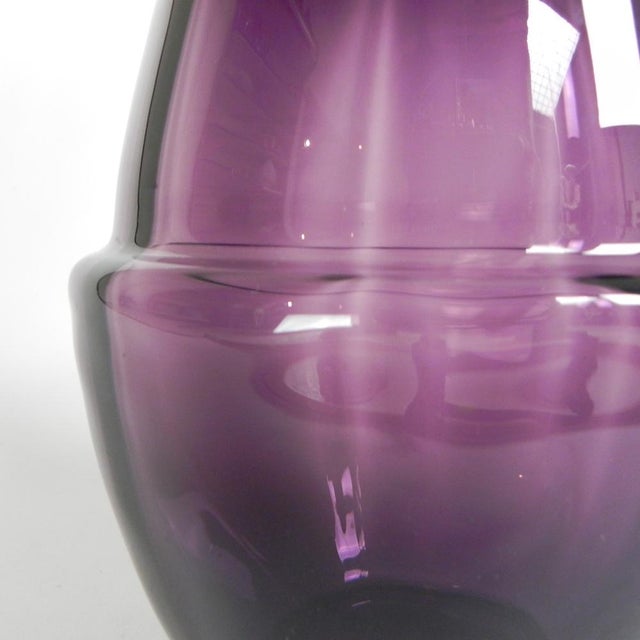 Purple Art Deco Acorn Vase by Willem Jacob Rozendaal for Kristalunie Maastricht, 1931 For Sale - Image 8 of 9