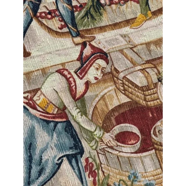 Gold Vintage French Screen Printed Tapestry, 1970s For Sale - Image 8 of 18