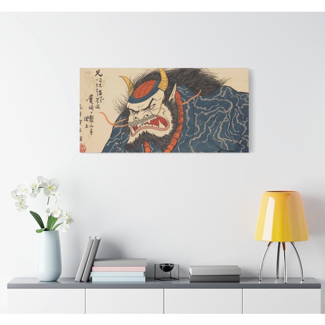 Paper Atelier Aria Lumae Utagawa Kuniyoshi Samurai Demon Warlord Horizontal Panoramic Gallery Board Print For Sale - Image 7 of 14