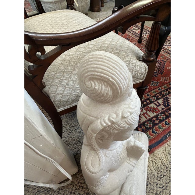 Stone Carved Chinese Marble Statue of Guanyin the Bodhisattva of Compassion For Sale - Image 7 of 11