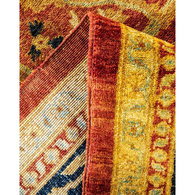 Eclectic, One-of-a-Kind Hand-Knotted Area Rug in Orange, 9' 0" x 12' 1" For Sale In New York - Image 6 of 8