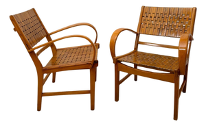 Gelenka Armchairs in Solid Beech Wood, Germany, 1950, Set of 2