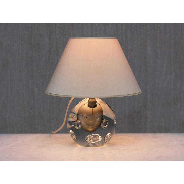 Table Lamp in Bubble Glass and Silk by Gunnar Nylund for Strömbergshyttan, 1960s For Sale - Image 12 of 12