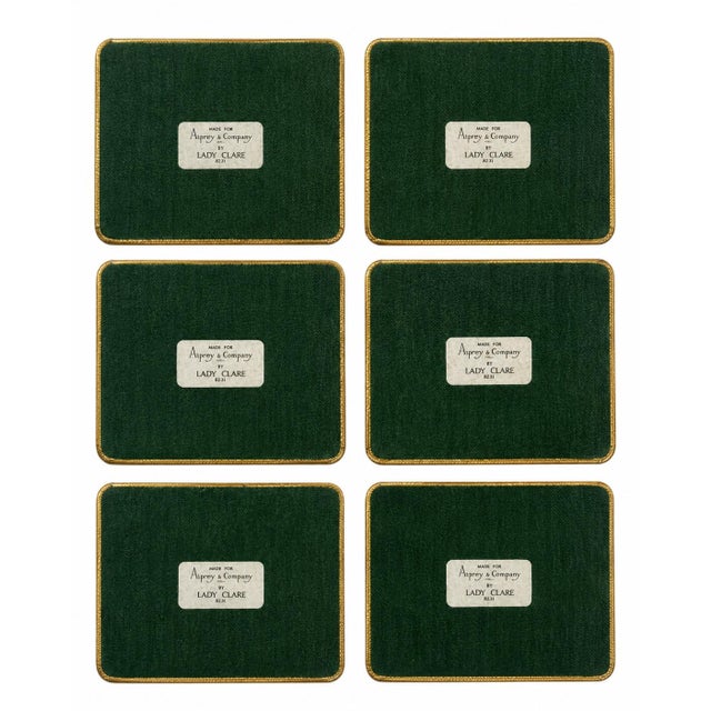 Vintage Set 6 Asprey London Lady Clare Neoclassical Wood Bar Coasters For Sale - Image 9 of 11