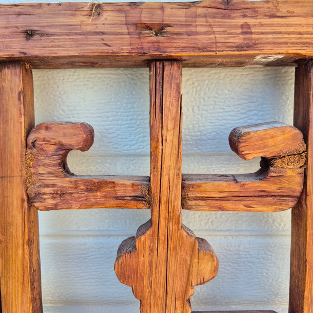 Antique Chinese Open Fretwork Lattice Large Window Screens Decorative Wall Panels, a Pair For Sale - Image 15 of 15