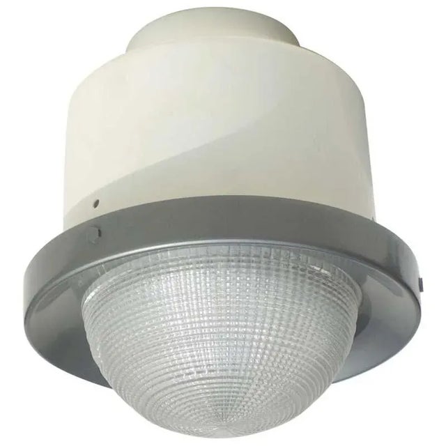 Italian White Metal & Glass Ceiling Lamp from Stilnovo, 1950s For Sale - Image 6 of 6