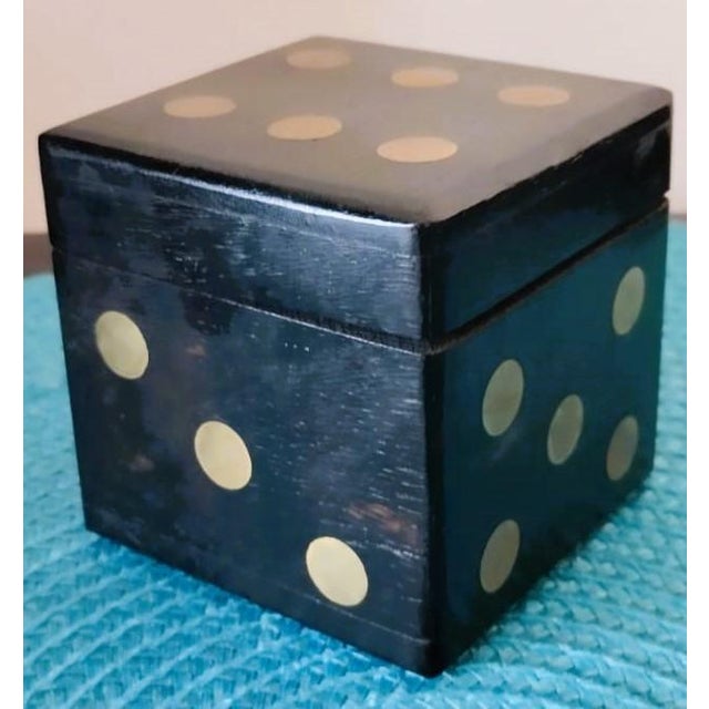 Mid 20th Century Vintage Solid Wood Dice Game Set With Clever Cube Box. For Sale - Image 5 of 7