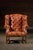 Traditional Mid 20th Century Tufted Vinyl Chesterfield Wingback Armchair in Brown For Sale - Image 3 of 17