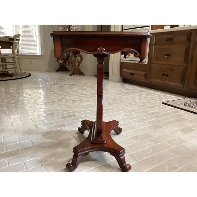 Brown Antique Solid Mahogany Harp Art Nouveau Table Usa Pretty For Sale - Image 8 of 14