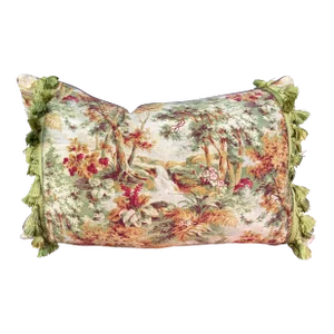 Antique French Verdure Print Pillow